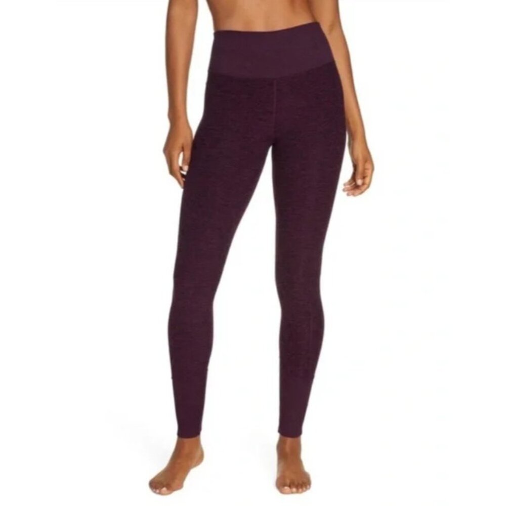 Alo Yoga High Waist Alosoft Lounge Leggings in Black Plum Heather SZ M NEW